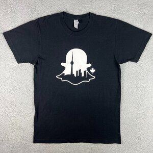Snapchat Shirt Mens Medium M Black White Toronto Canada Snap Chat Ghost Logo 1